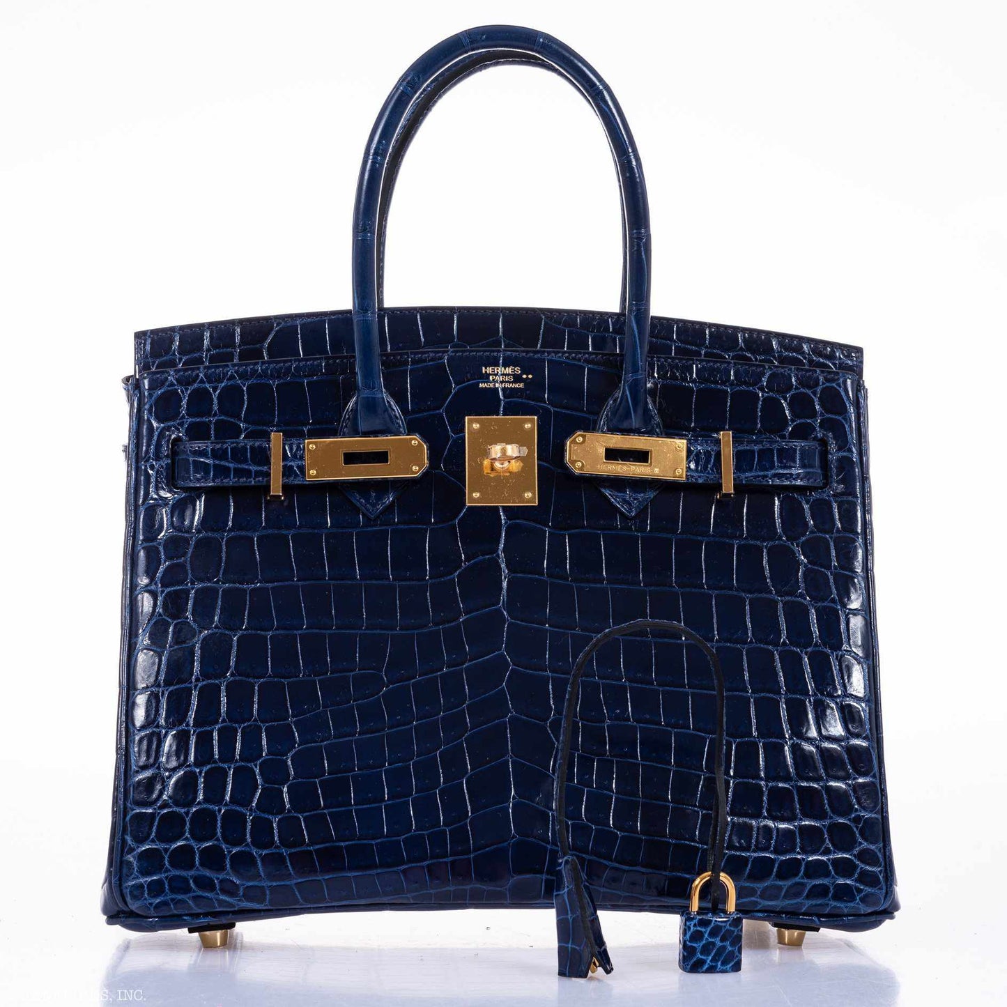 Hermès Birkin 30 Blue Saphir Semi-Matte Niloticus Crocodile Gold Hardware