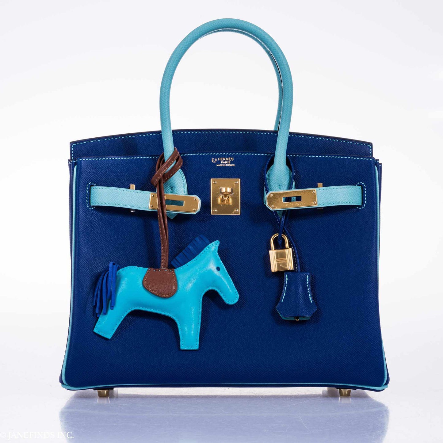 Hermès Birkin 30 HSS Blue Electric & Blue Atoll Epsom Gold Hardware