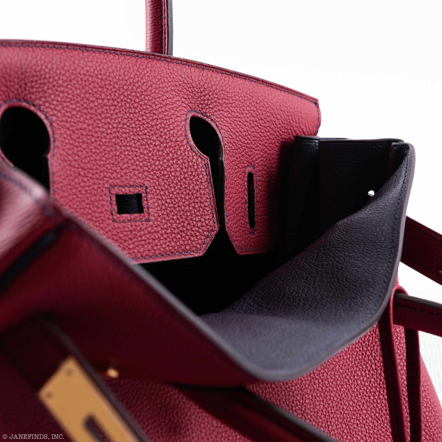 Hermès Birkin 30 HSS Rouge Grenat And Blue Nuit Togo Gold Hardware