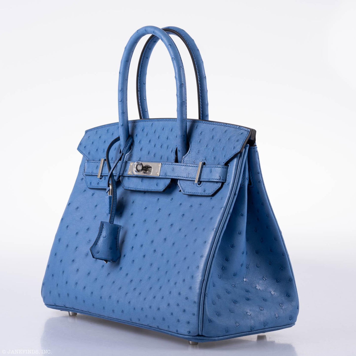 Hermès Birkin 30 Mykonos Ostrich Palladium Hardware - 2016, A