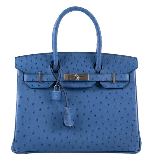 Hermès Birkin 30 Mykonos Ostrich Palladium Hardware - 2016, A