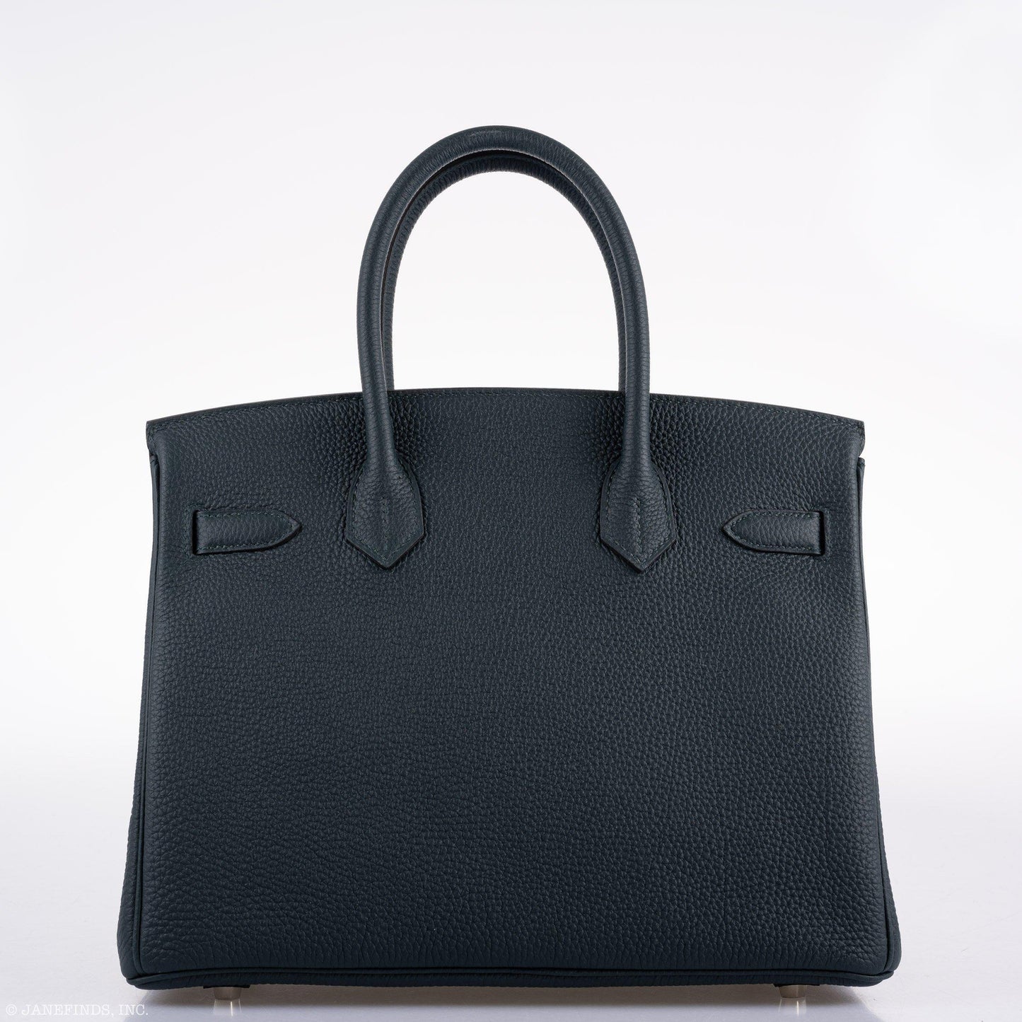 Hermès Birkin 30 Officier Vert Cyprès Togo & Bleu Zellige Stripe & Lining Palladium Hardware