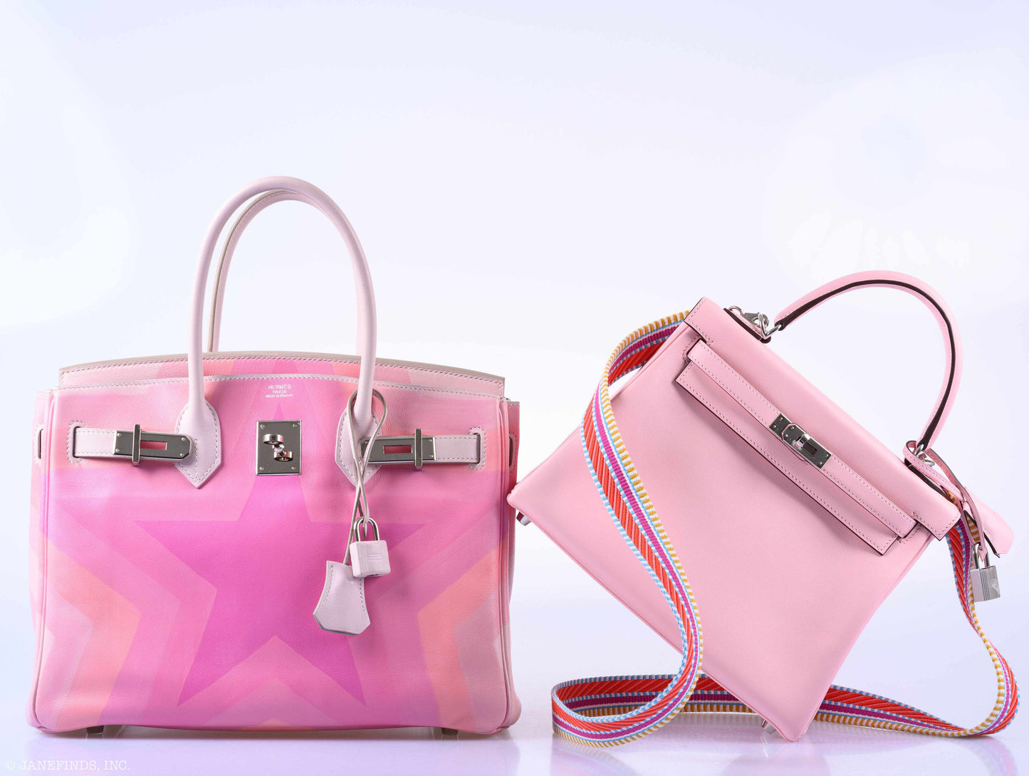 Hermès Birkin 30 “Pink Pulsar” Rose Drageé Star Swift Palladium Hardware * JaneFinds Custom Shop