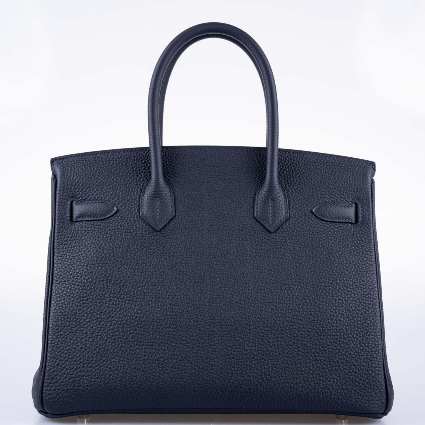 Hermès Birkin 30 Verso Blue Nuit and Orange Poppy Togo Palladium Hardware