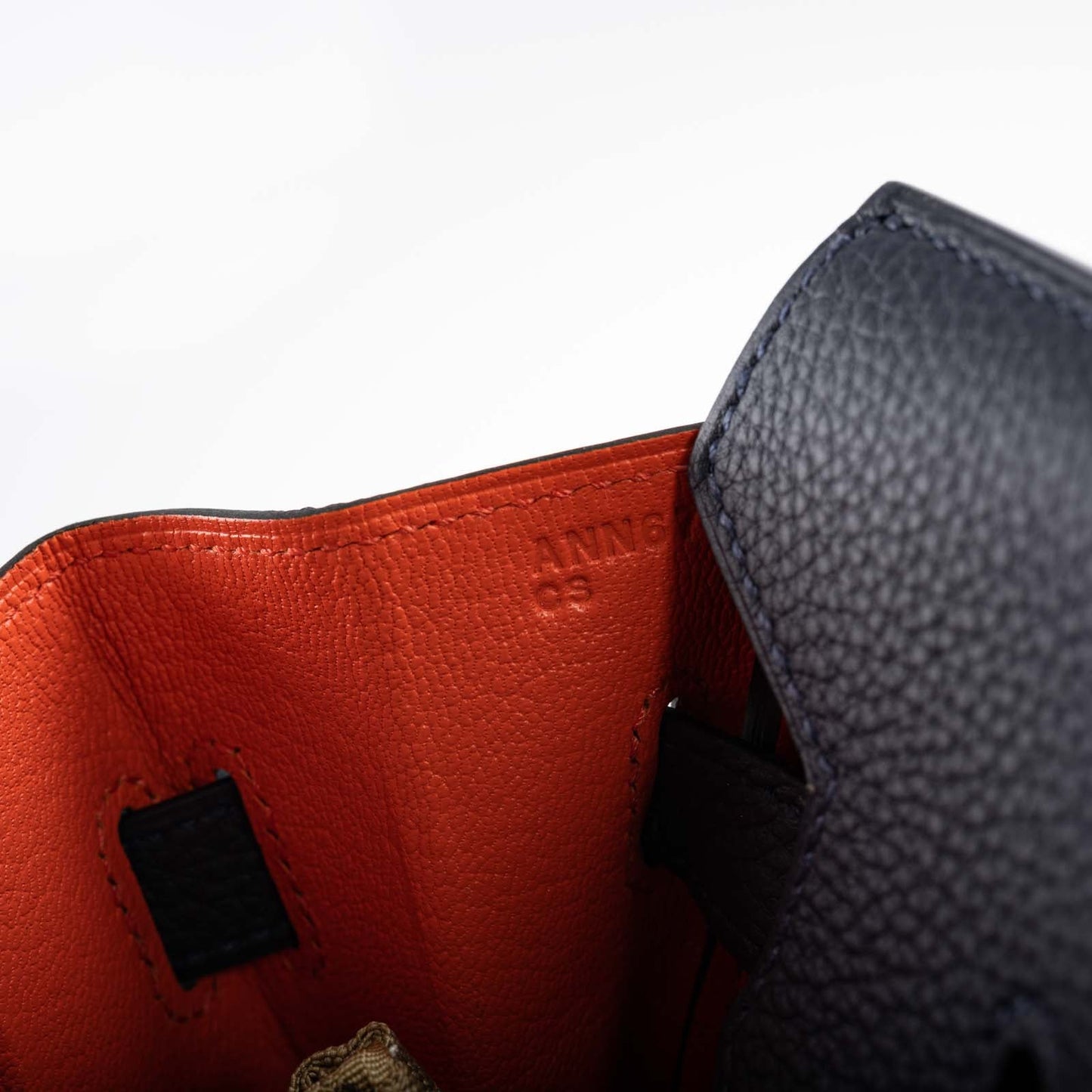 Hermès Birkin 30 Verso Blue Nuit and Orange Poppy Togo Palladium Hardware