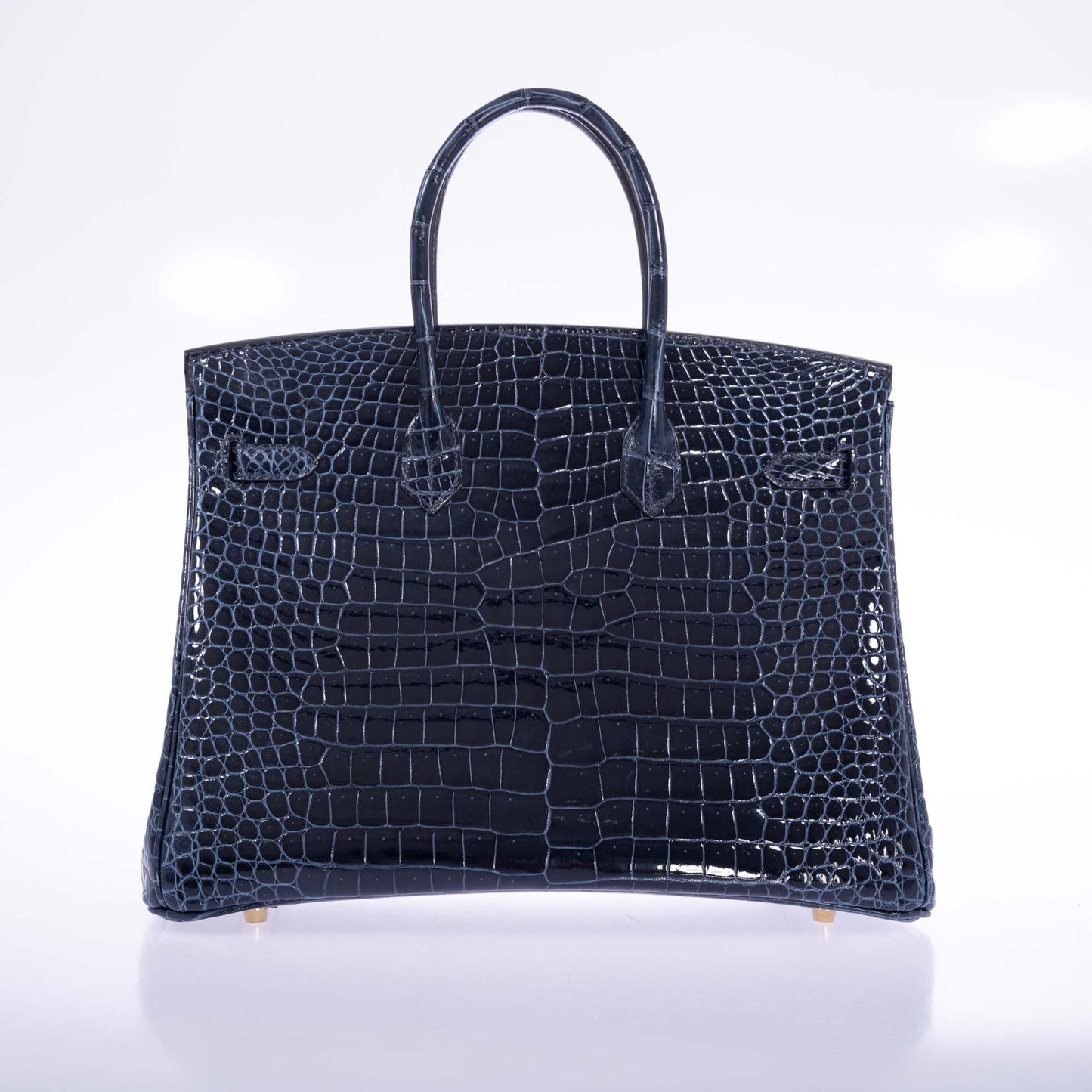 Hermès Birkin 35 Bleu Baltique Shiny Porosus Crocodile Gold Hardware