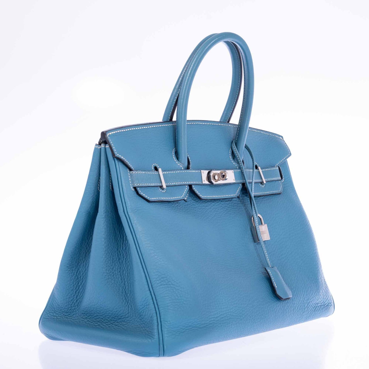Hermès Birkin 35 Blue Jean Clemence Palladium Hardware