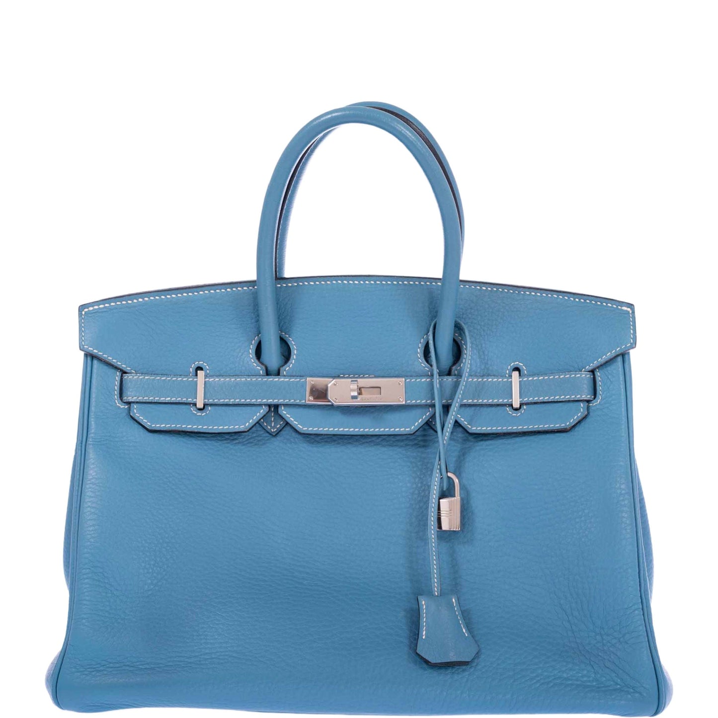 Hermès Birkin 35 Blue Jean Clemence Palladium Hardware