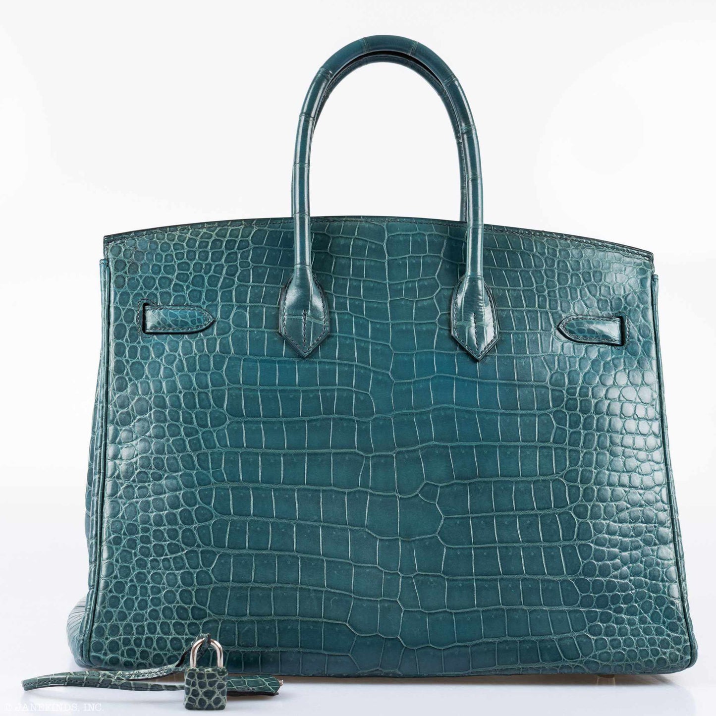 Hermès Birkin 35 Blue Jean Porosus Crocodile Palladium Hardware