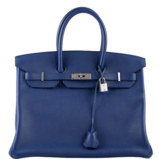 Hermès Birkin 35 Blue Saphire Taurillon Novillo leather Palladium Hardware