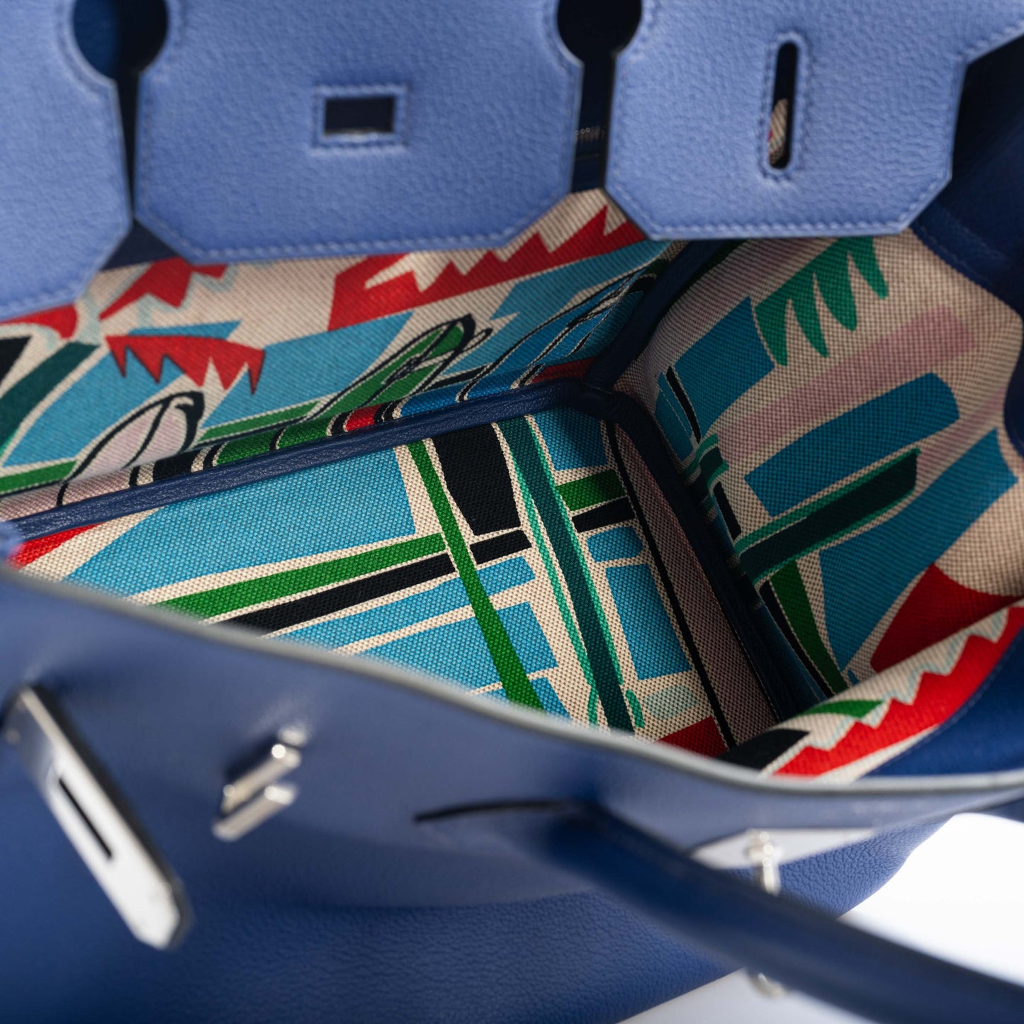 Hermès Birkin 35 Blue Sapphire Novillo with 'Sea, Surf and Fun' Interior Palladium Hardware