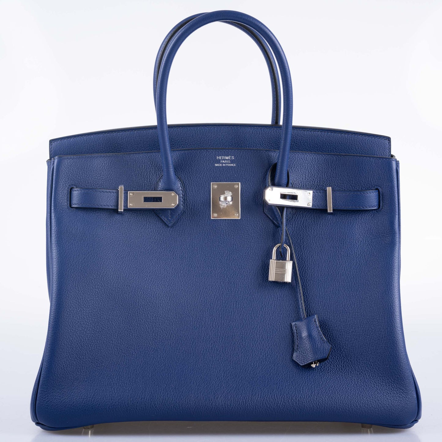Hermès Birkin 35 Blue Sapphire Novillo with 'Sea, Surf and Fun' Interior Palladium Hardware