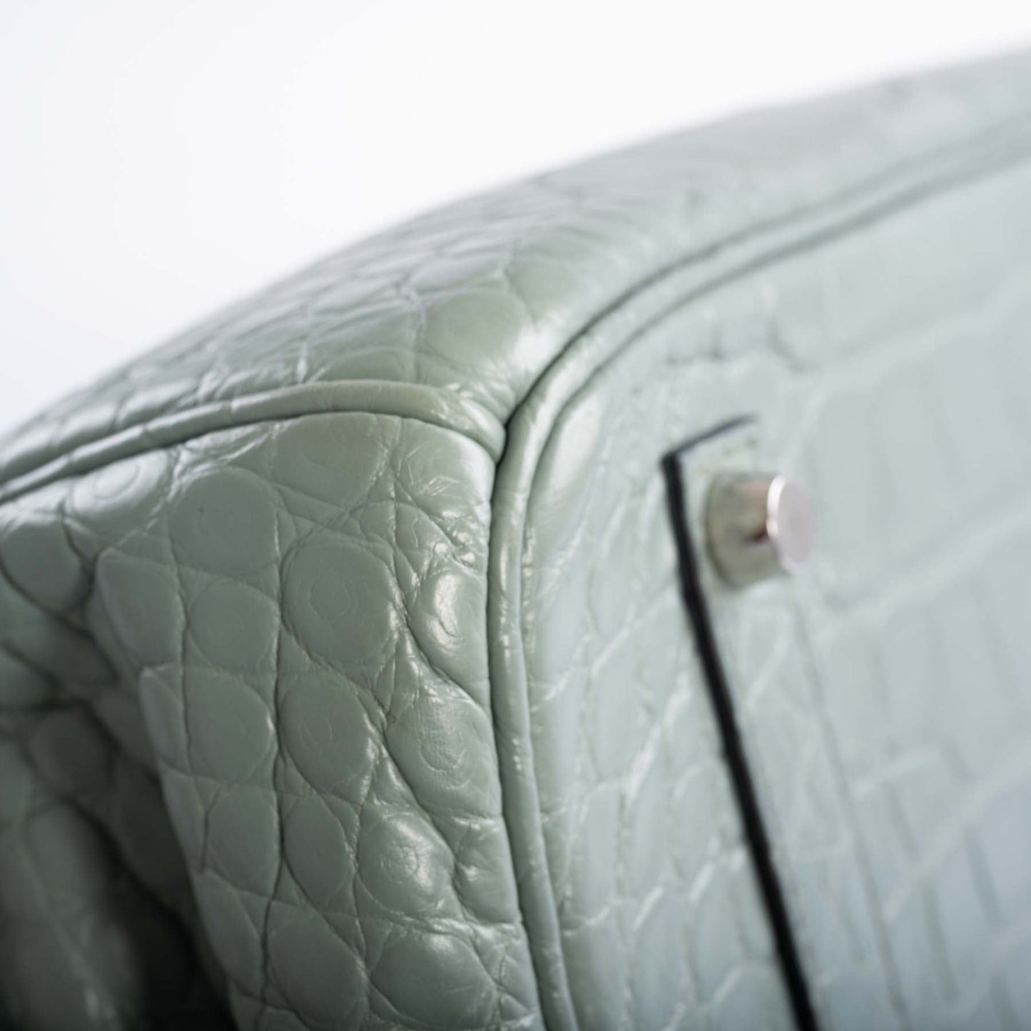 Hermès Birkin 35 Ciel Matte Alligator Palladium Hardware