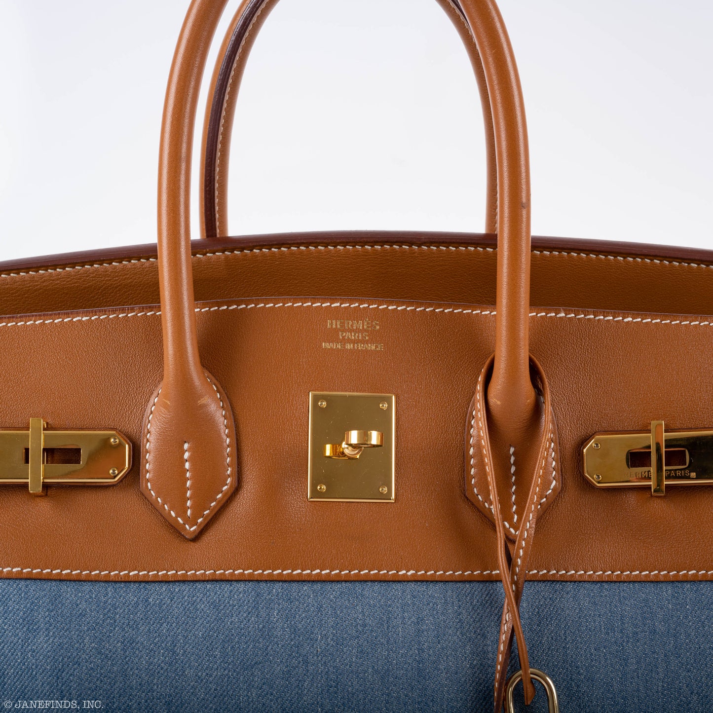 Hermès Birkin 35 Denim & Barenia Gold Hardware - Square B