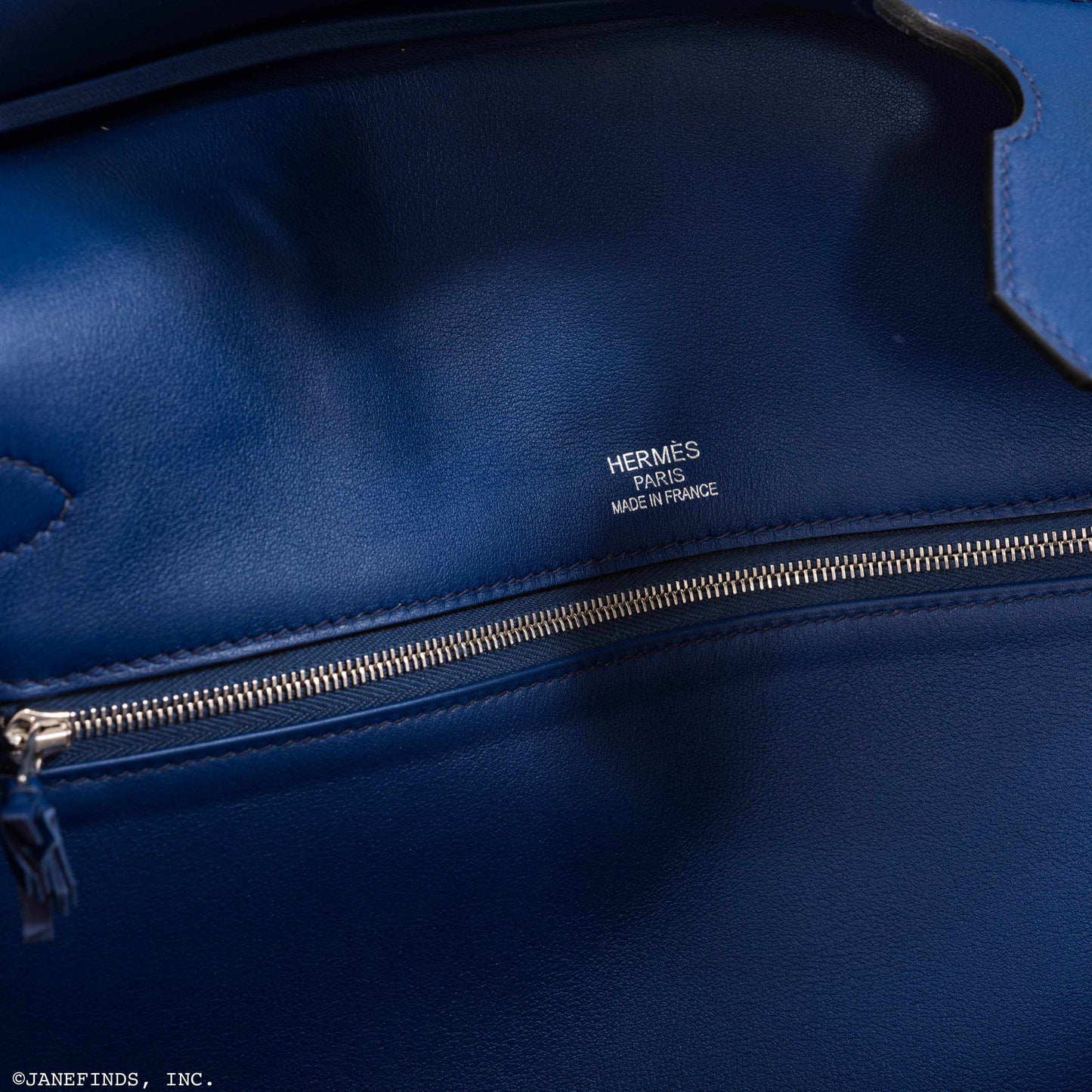 Hermès Birkin 35 Ghillies Bleu Saphir Swift And Toile Palladium Hardware