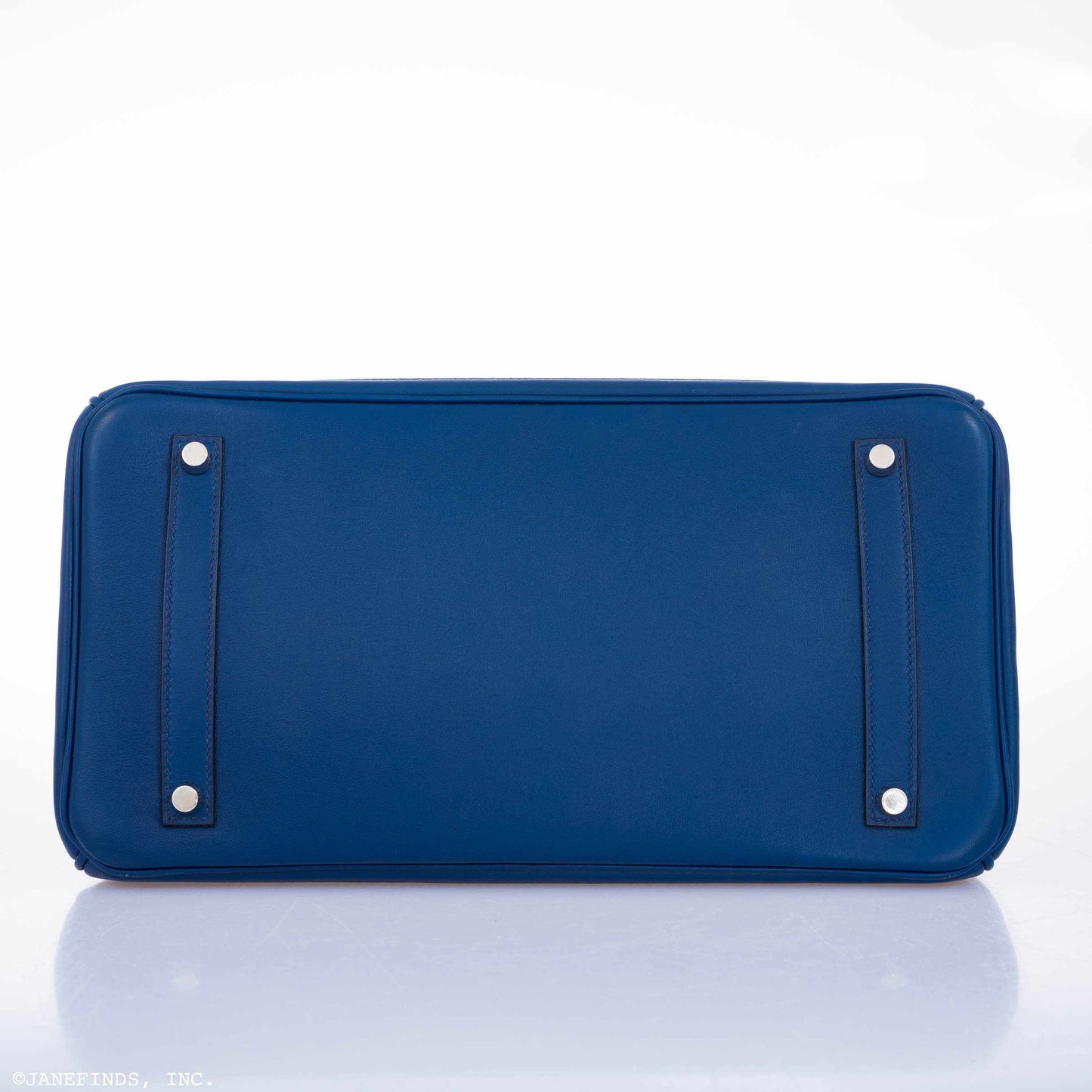 Hermès Birkin 35 Ghillies Bleu Saphir Swift And Toile Palladium Hardware