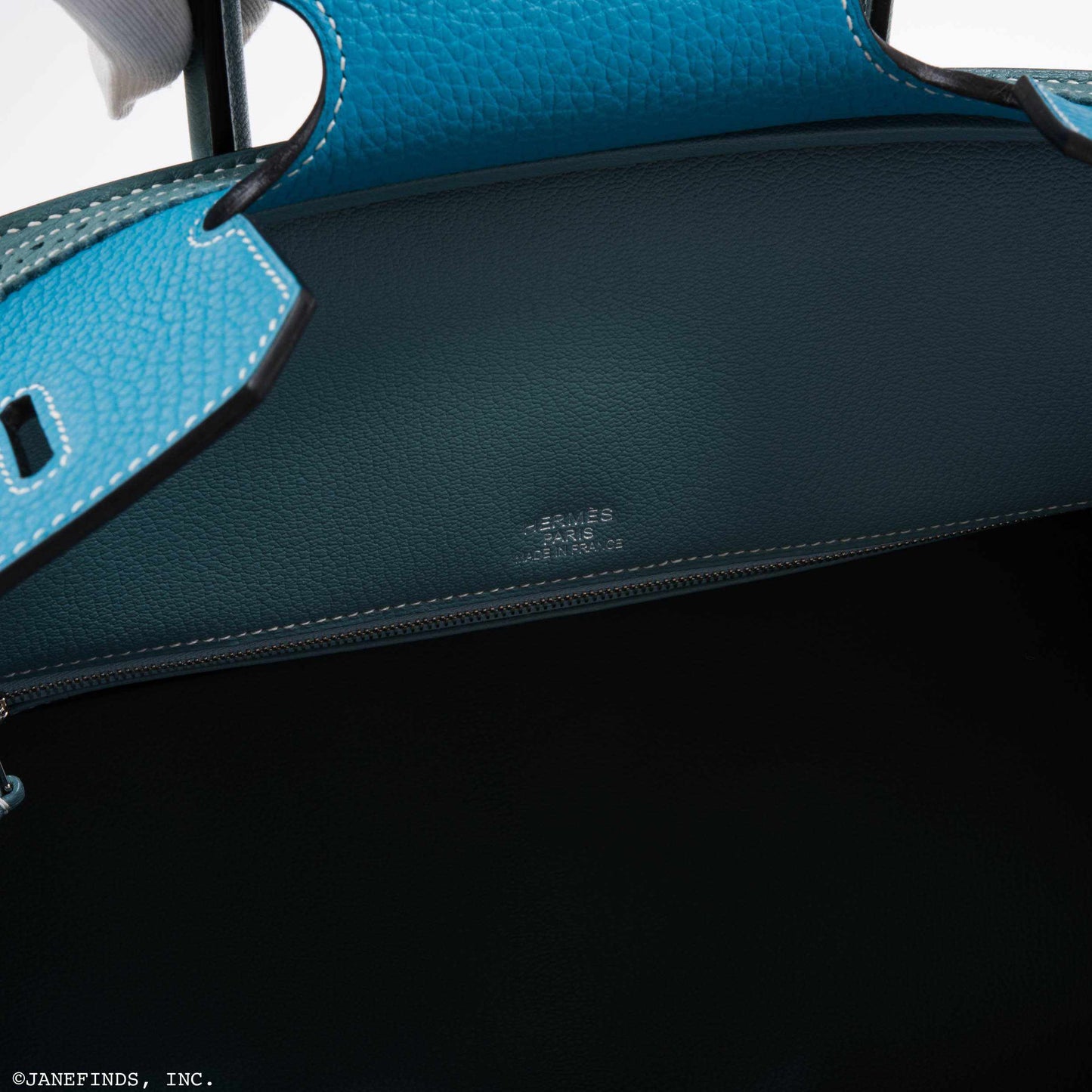 Hermès Birkin 35 Ghillies Turquoise, Ciel Evergrain, Veau Doblis Suede Palladium Hardware - Special Edition