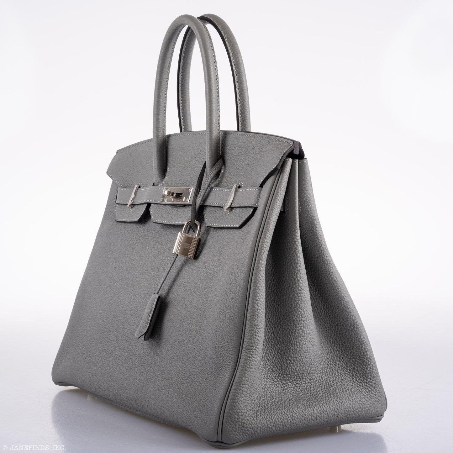 Hermès Birkin 35 Gris Mouette Verso Blue Agate Togo Palladium Hardware - 2016, X
