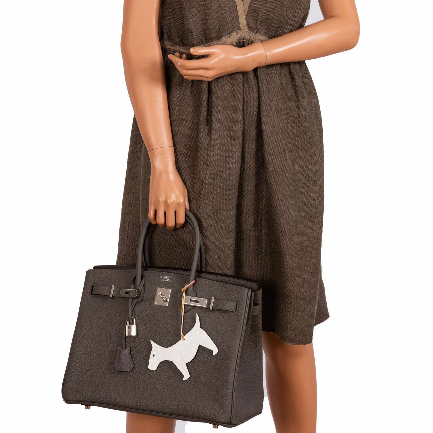 Hermès Birkin 35 HSS Bi-Color Etain & Rouge Vif Togo Palladium Hardware