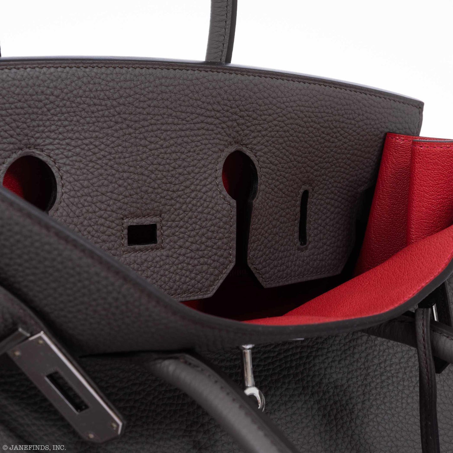 Hermès Birkin 35 HSS Bi-Color Etain & Rouge Vif Togo Palladium Hardware