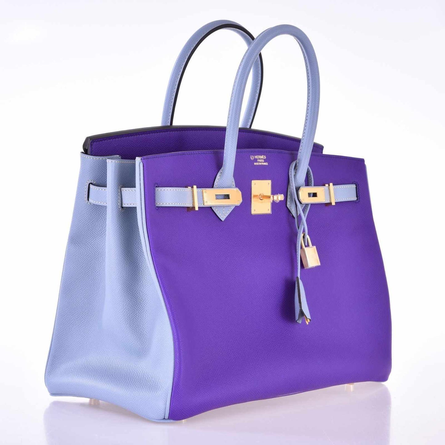 Hermès Birkin 35 HSS Crocus And Blue Lin Epsom Gold Hardware
