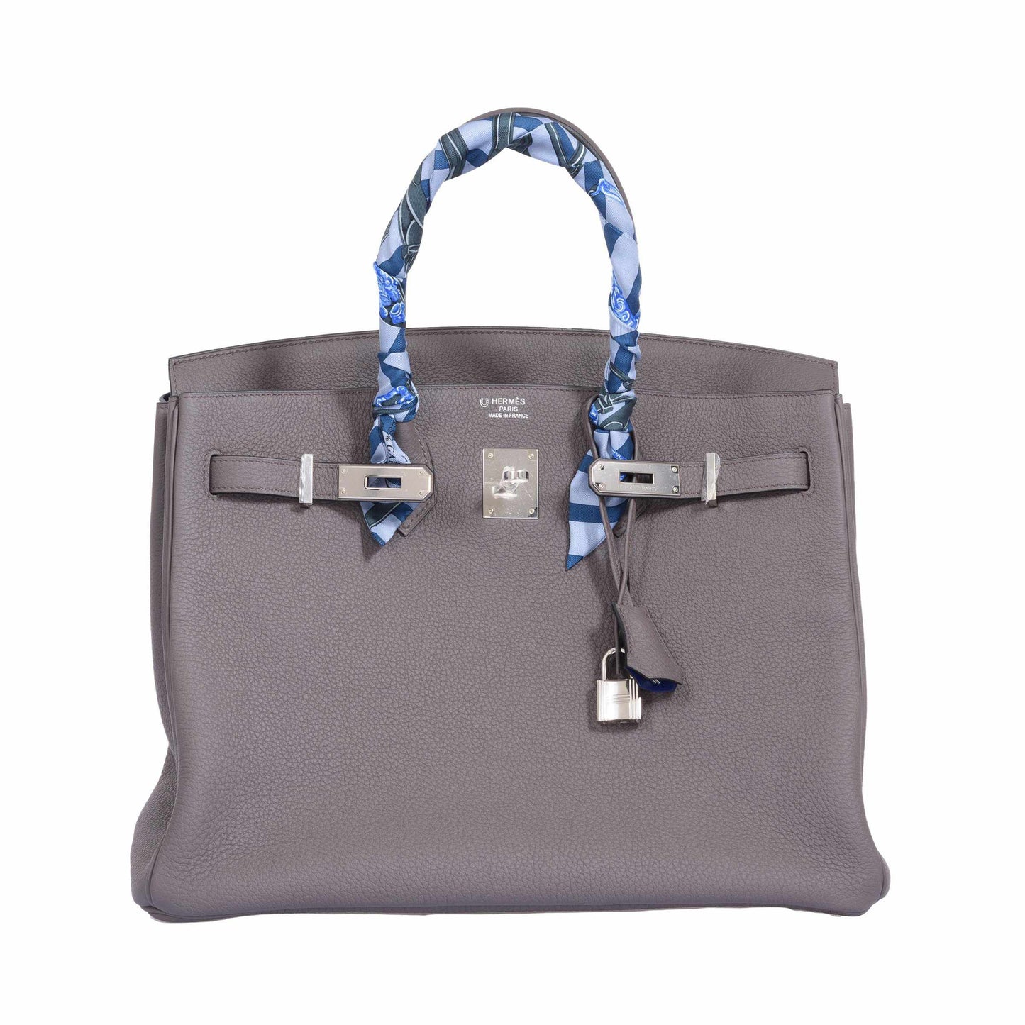 Hermès Birkin 35 HSS Etain With Blue Electric Togo Palladium Hardware
