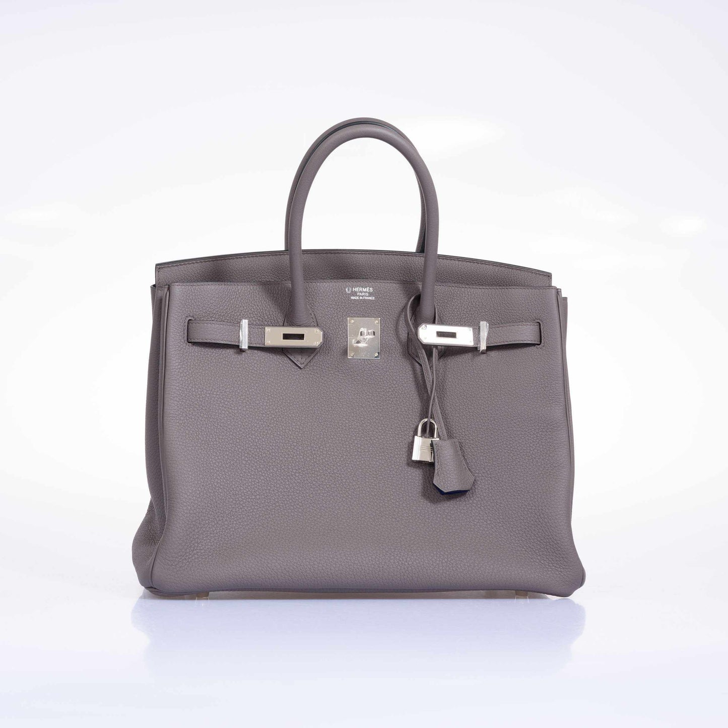Hermès Birkin 35 HSS Etain With Blue Electric Togo Palladium Hardware