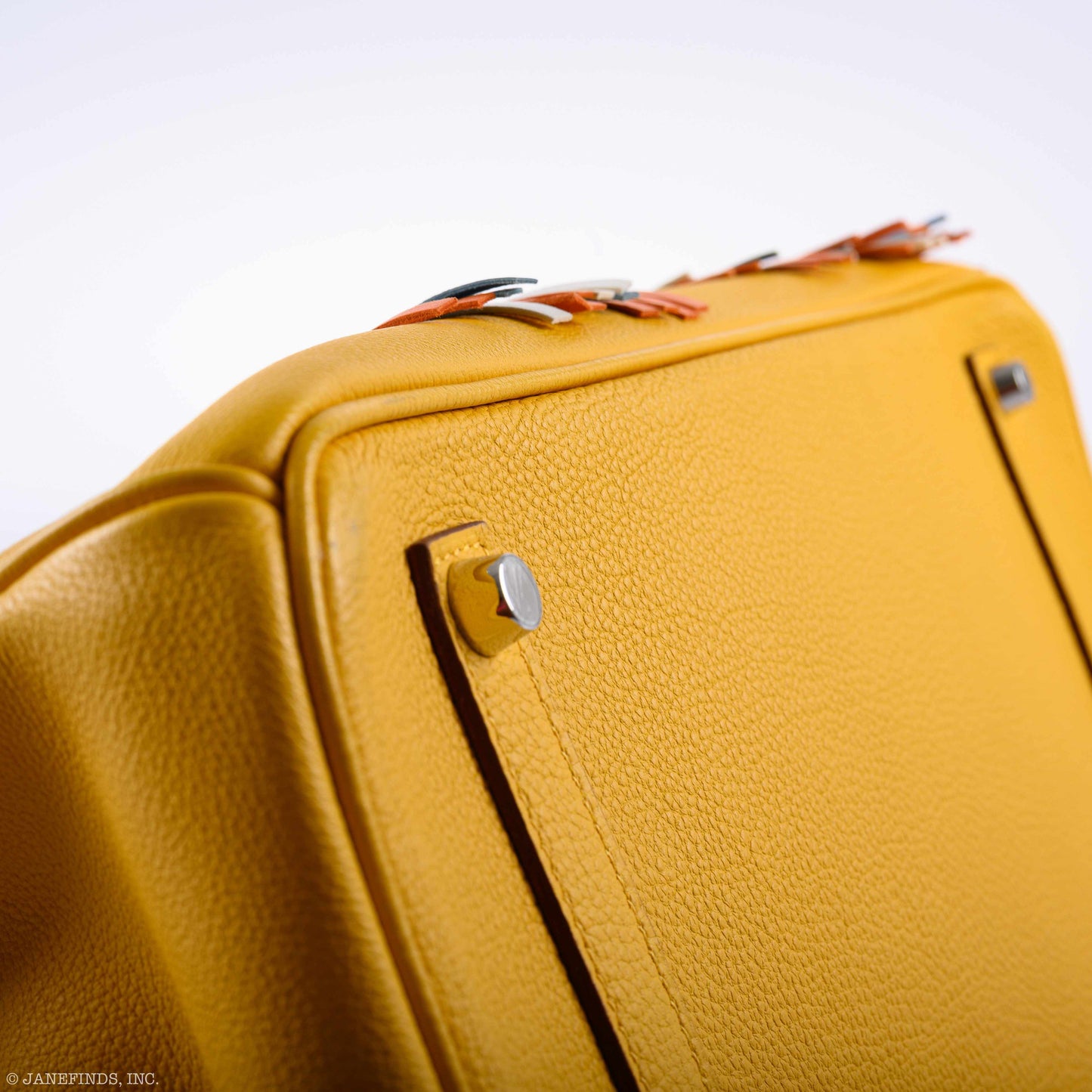 Hermès Birkin 35 HSS Fringe Soleil Togo & Multicolor Swift Leather Palladium Hardware