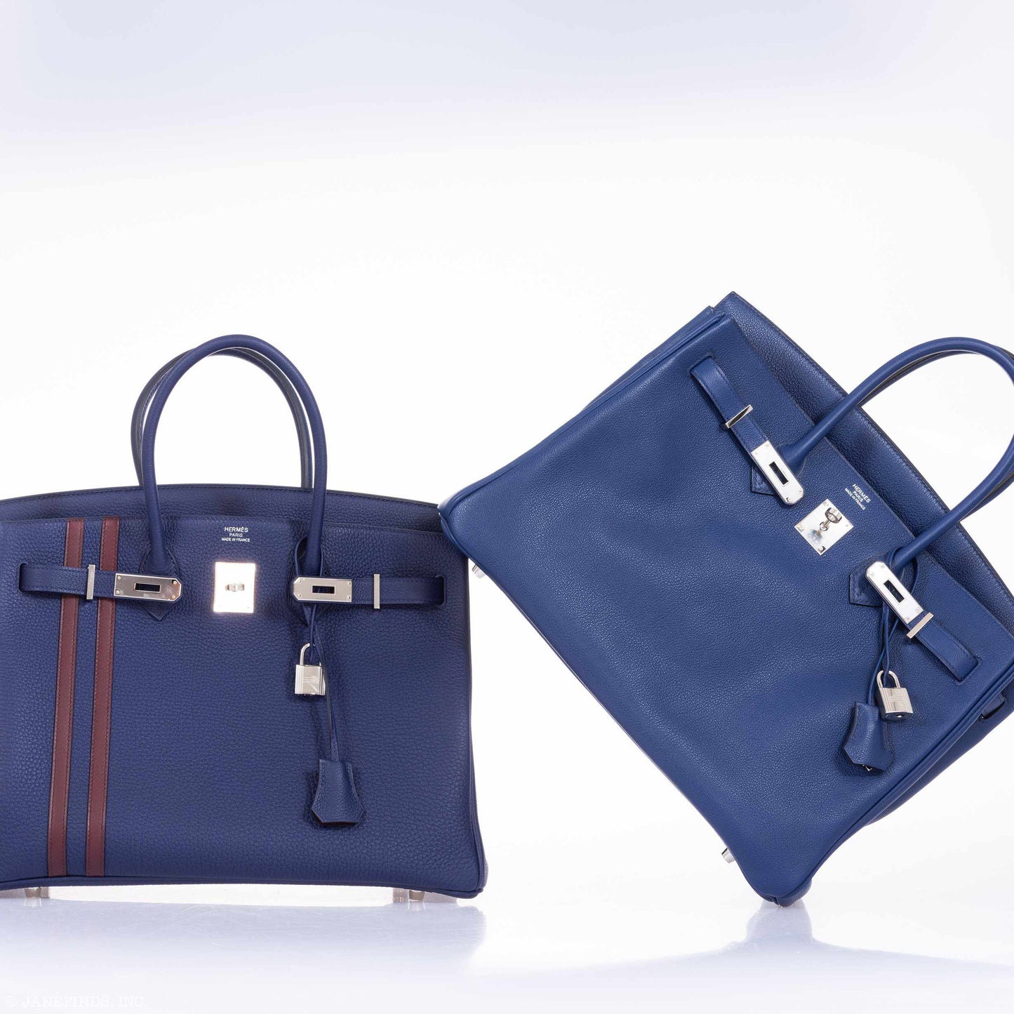 Hermès Birkin 35 Officier Blue Encre Verso Bordeaux Togo Palladium Hardware