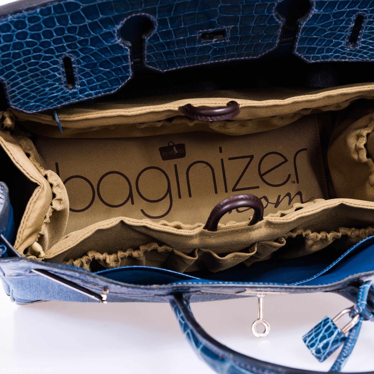 Hermès Birkin 35 Shiny Blue Roi Porosus Crocodile & Denim Palladium Hardware