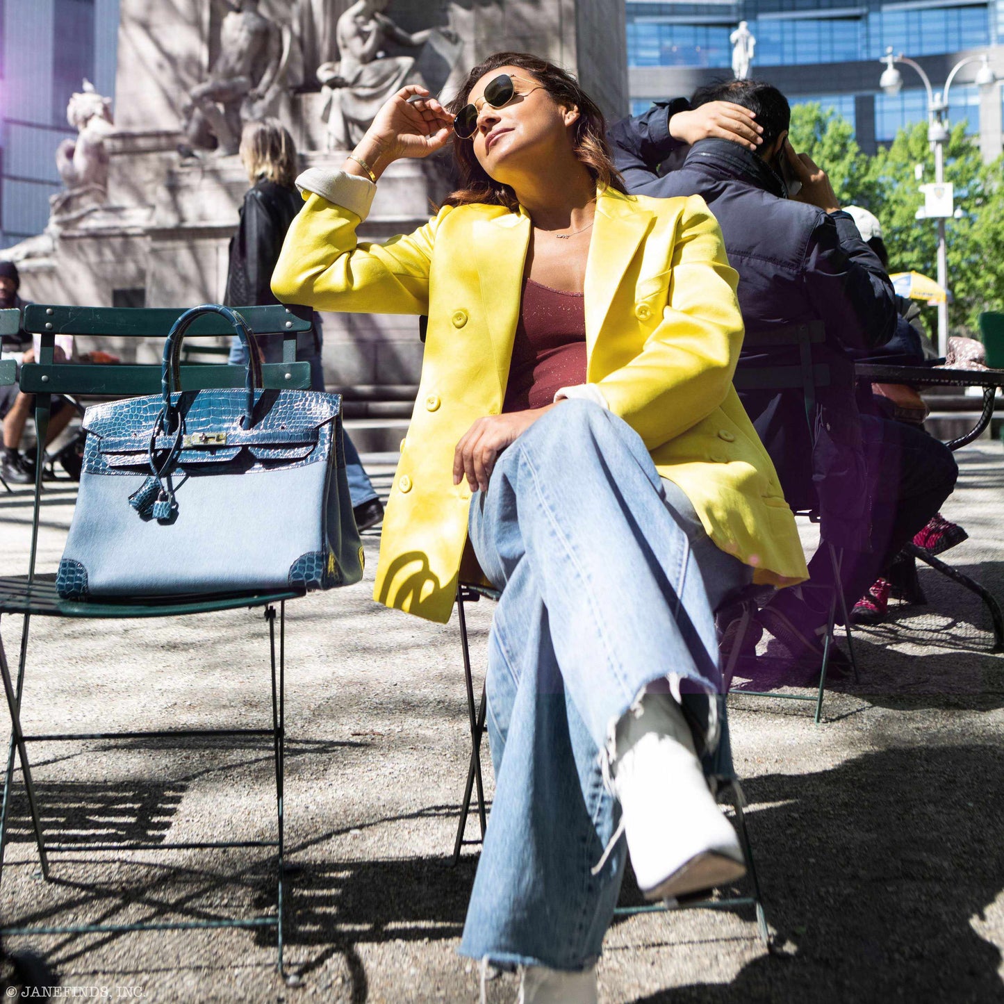 Hermès Birkin 35 Shiny Blue Roi Porosus Crocodile & Denim Palladium Hardware