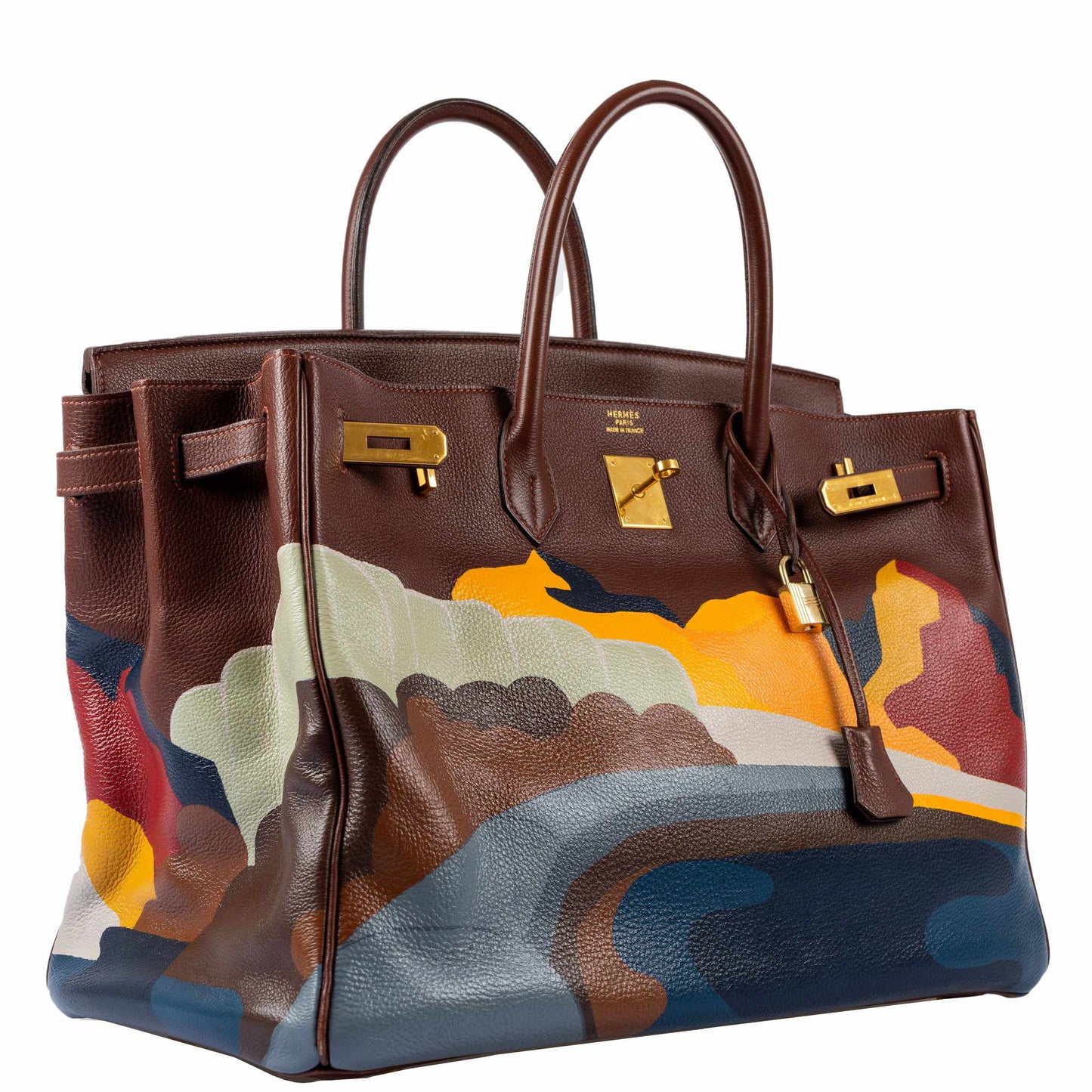Hermès Birkin 40 "Au Route du Monde" Chocolate Gold Hardware * JaneFinds Custom Shop