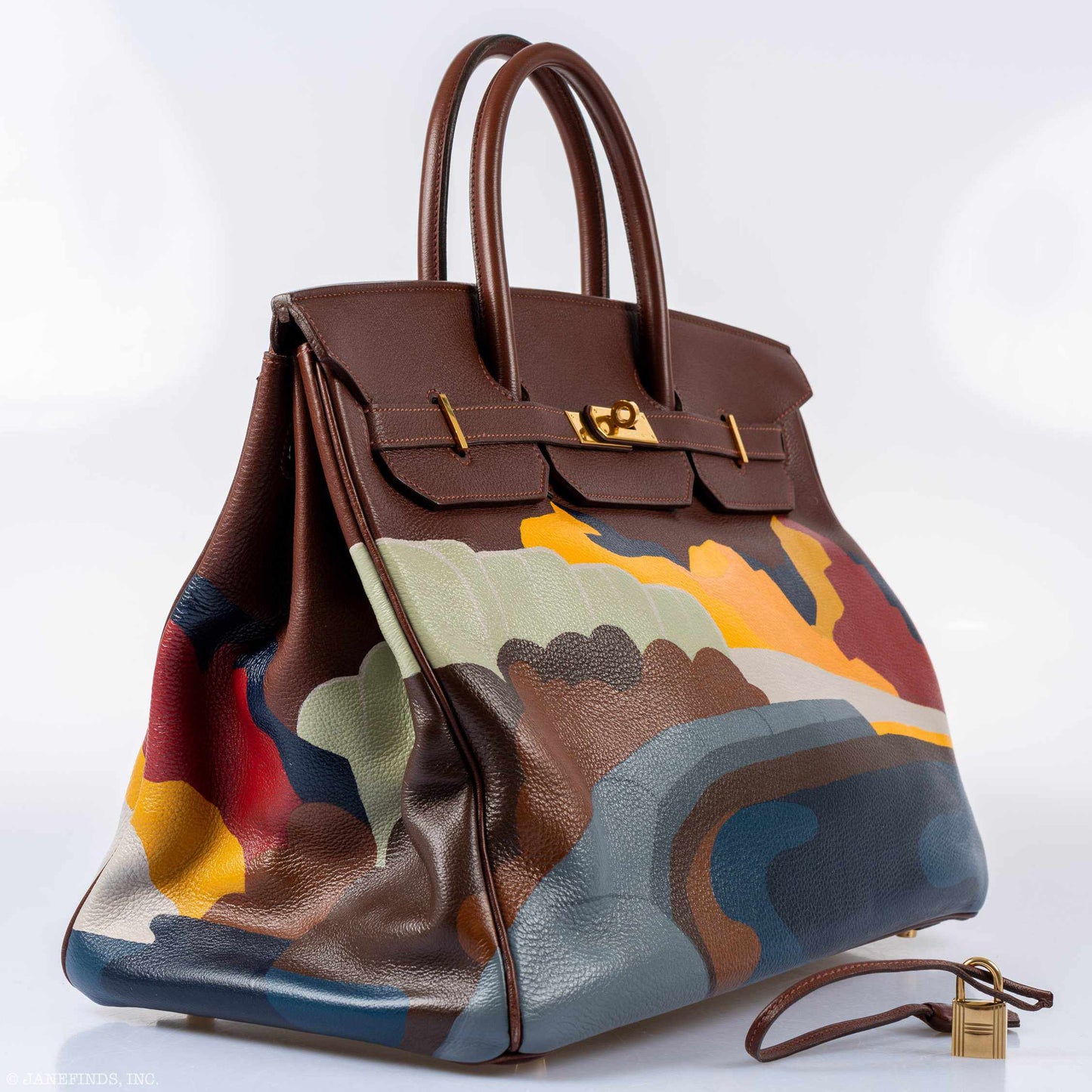 Hermès Birkin 40 "Au Route du Monde" Chocolate Gold Hardware * JaneFinds Custom Shop