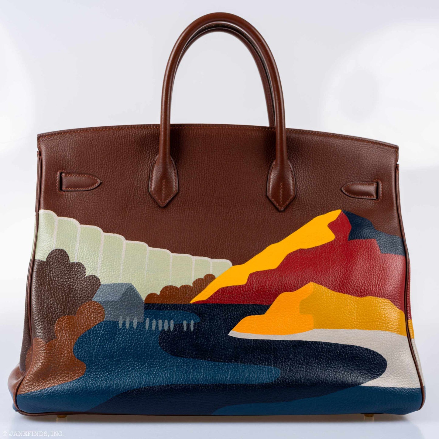 Hermès Birkin 40 "Au Route du Monde" Chocolate Gold Hardware * JaneFinds Custom Shop