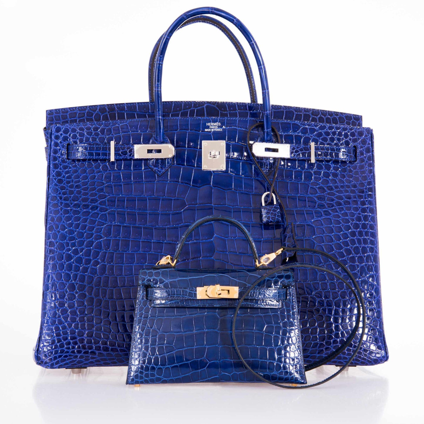 Hermès Birkin 40 Blue Electric Crocodile Porosus Palladium Hardware