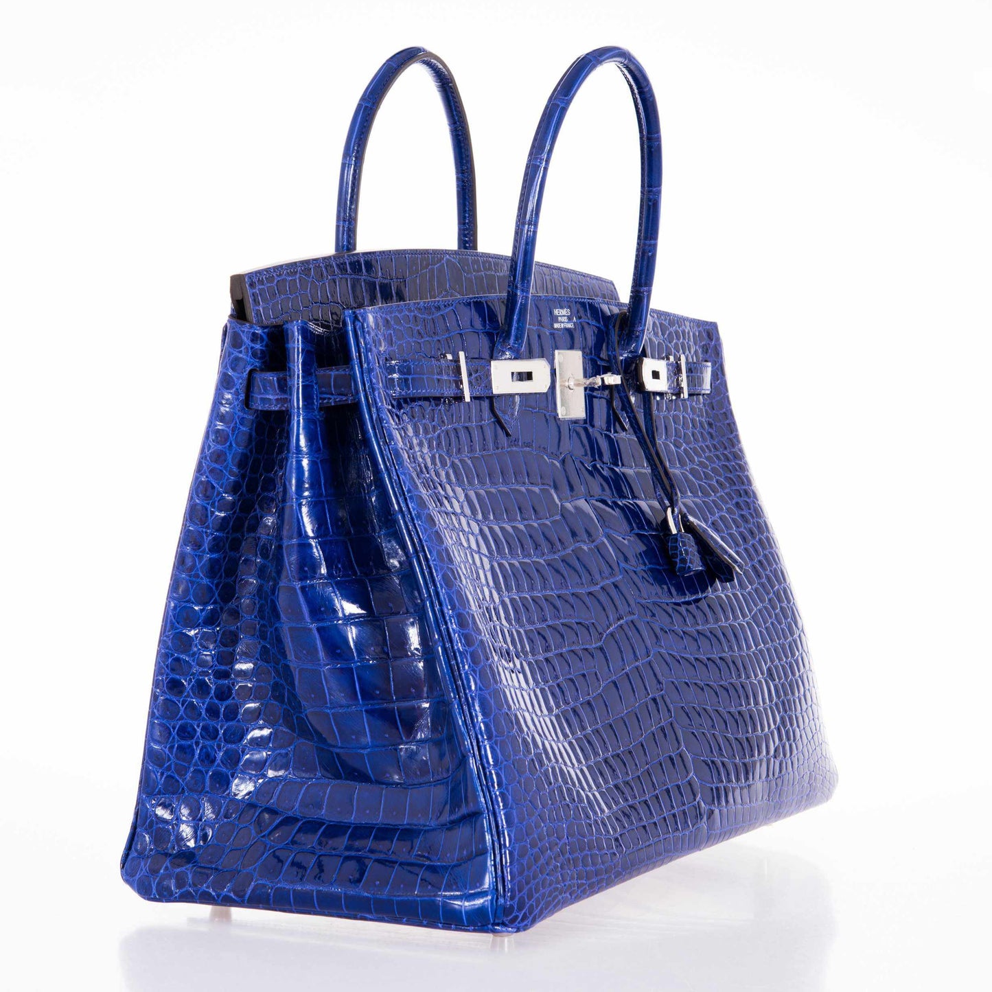 Hermès Birkin 40 Blue Electric Crocodile Porosus Palladium Hardware