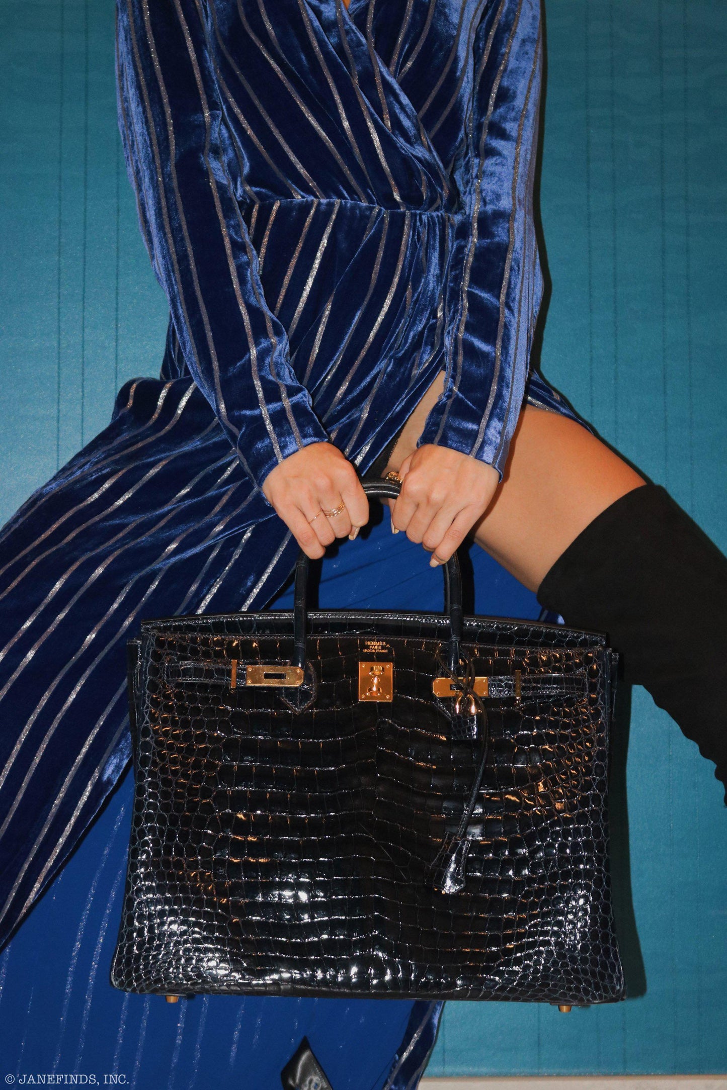 Hermès Birkin 40 Blue Nuit Porosus Crocodile Gold Hardware - 2016, X