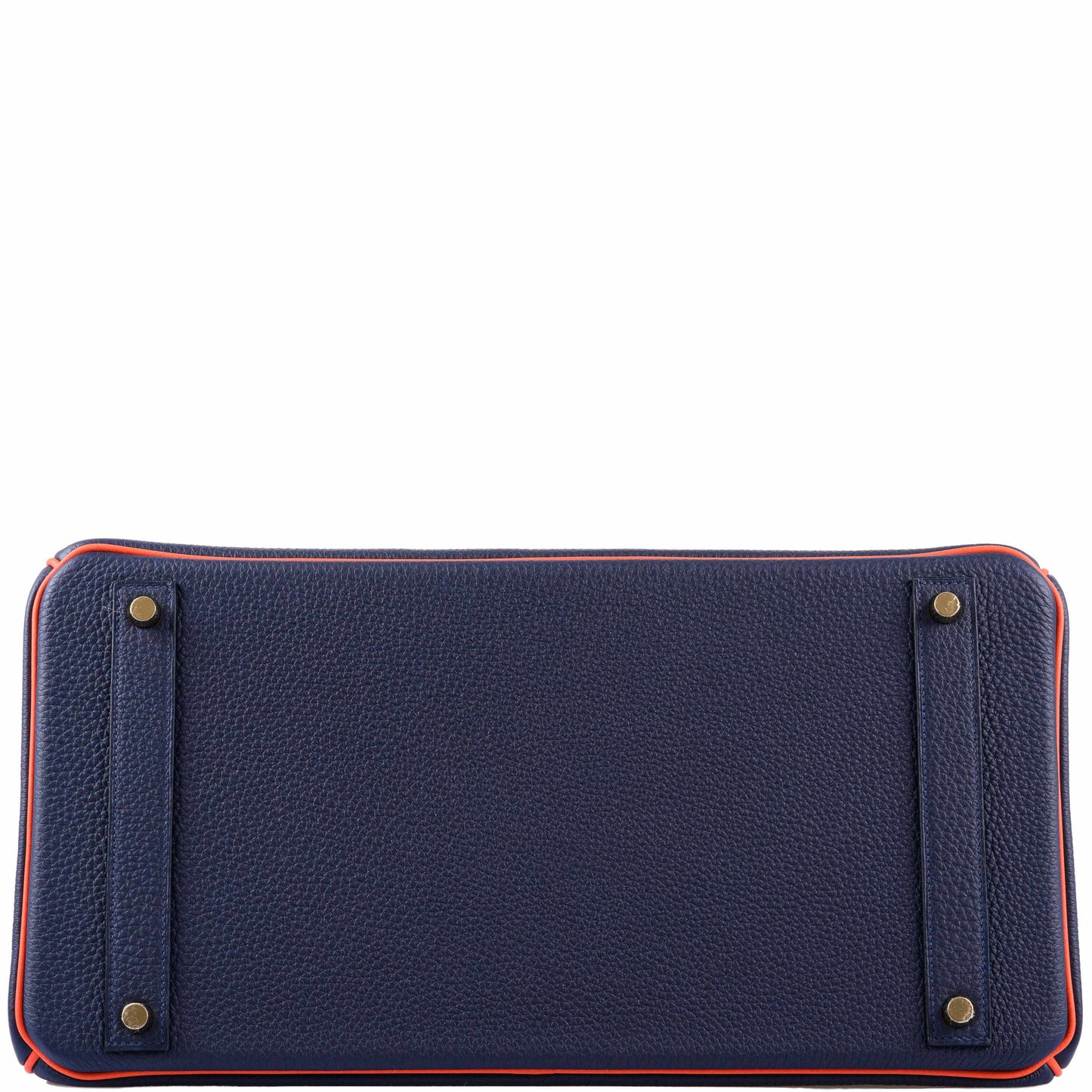 Hermès Birkin 40 HSS Blue Nuit & Orange Poppy Interior & Piping Togo Brushed Gold Hardware