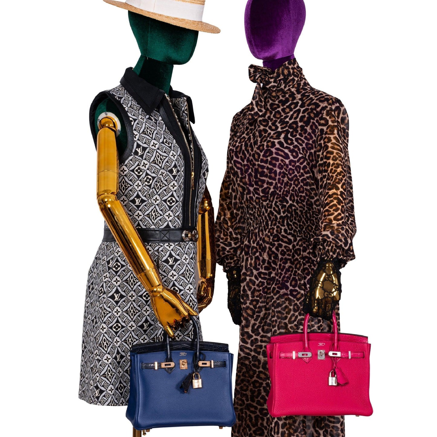 Hermès Birkin Touch 25 Bleu Saphir Togo, Bleu Marine Matte Alligator Rose Gold Hardware