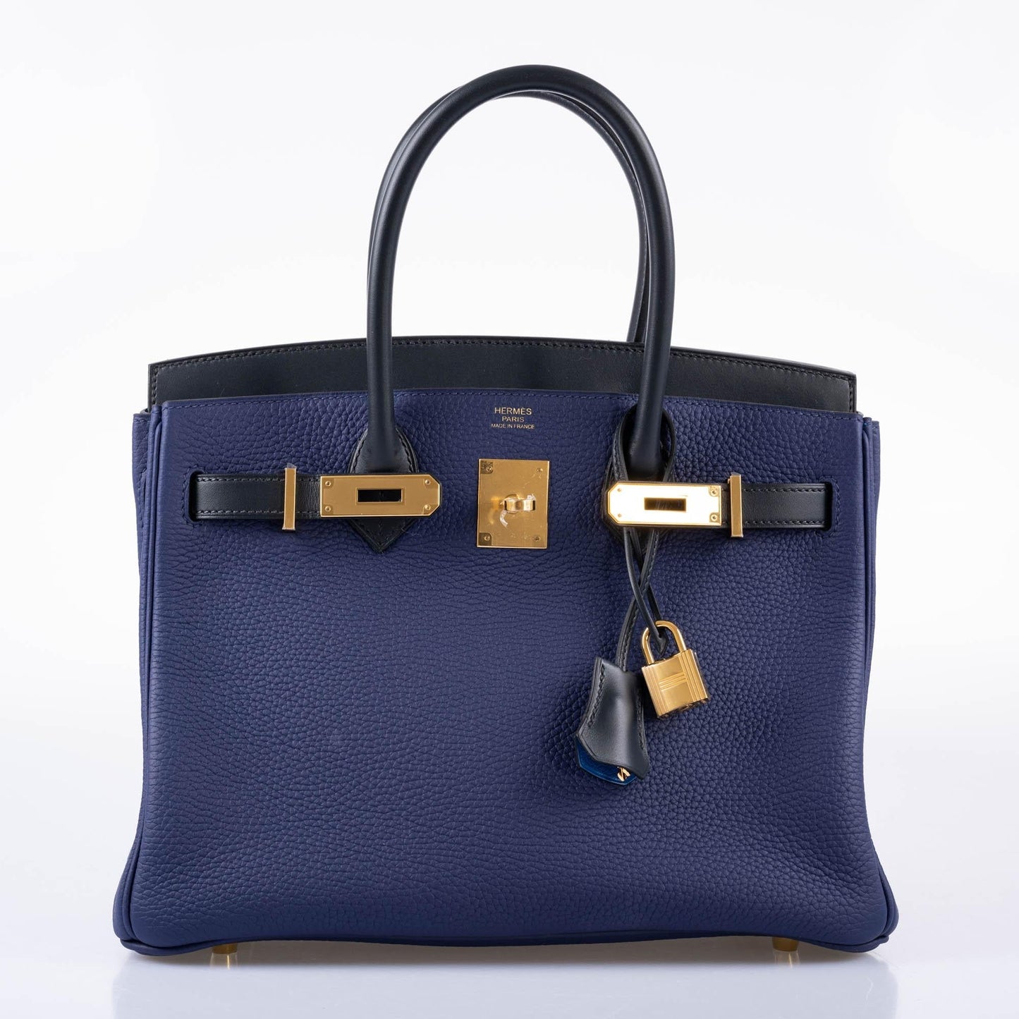 Hermès Birkin Touch 30 Bleu (Blue) Encre Sombrero & Bleu Obscur Taurillon Clemence Gold Hardware - 2020, Y