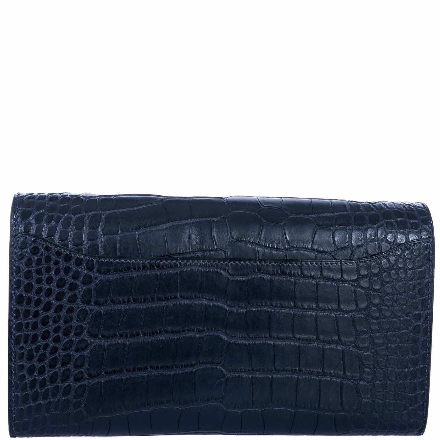 Hermès Constance Long Wallet Matte Blue Night Alligator Lizard 'H' Closure