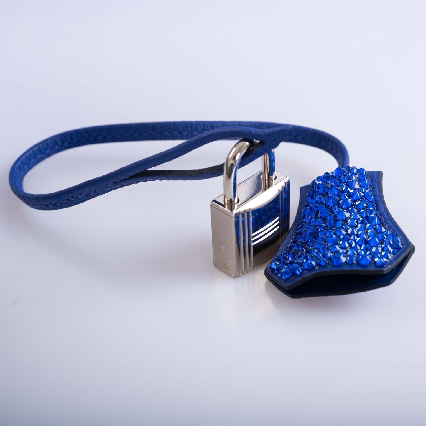 Hermès Custom Swarovski Crystal Cowgirl Bandana Birkin 30 Blue Togo Palladium Hardware