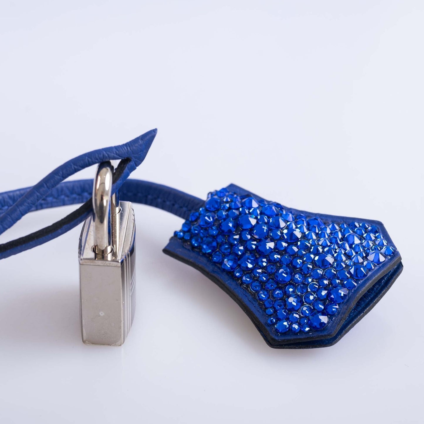 Hermès Custom Swarovski Crystal Cowgirl Bandana Birkin 30 Blue Togo Palladium Hardware