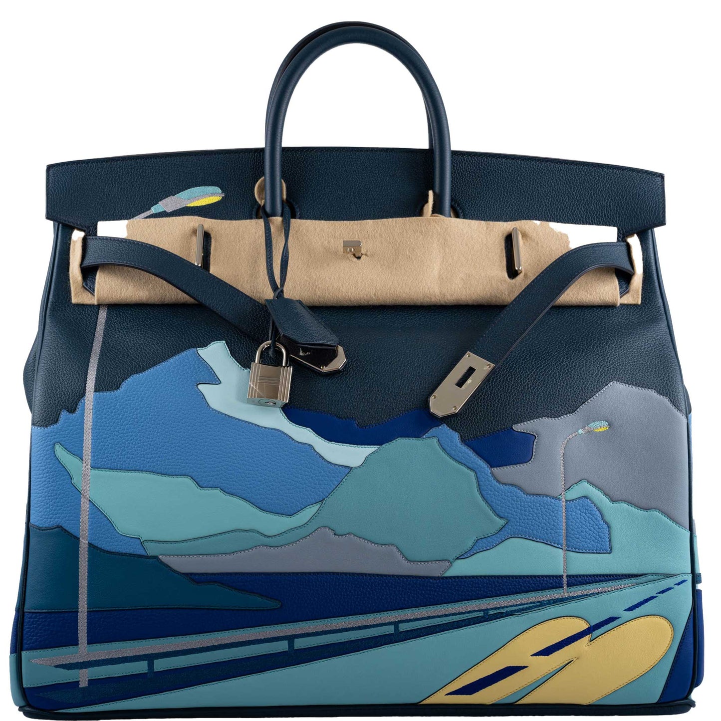Hermès Endless Road HAC Birkin 50 Multicolor Togo and Swift Leather Palladium Hardware
