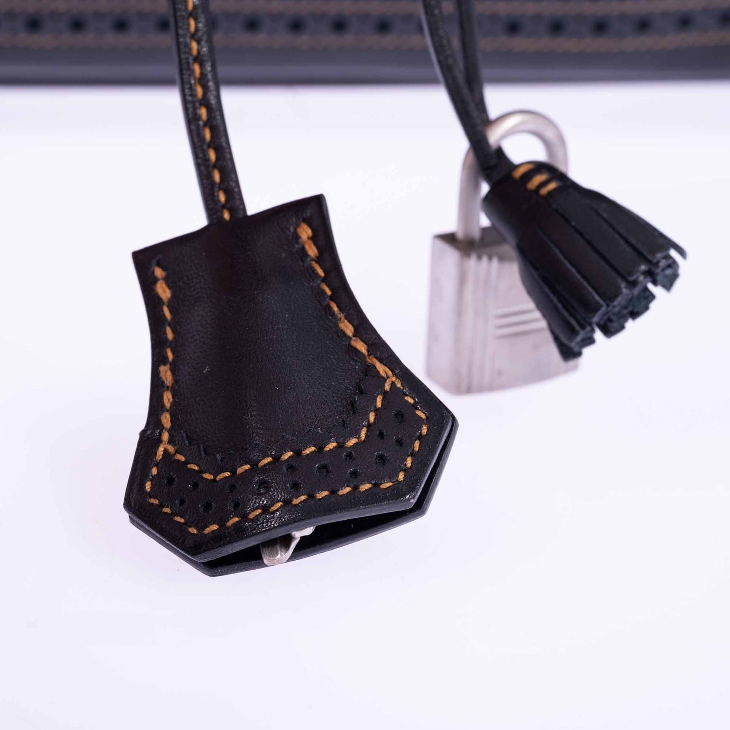 Hermès Ghillies Birkin 40 Indigo Denim and Black Tadelakt Brushed Palladium Hardware