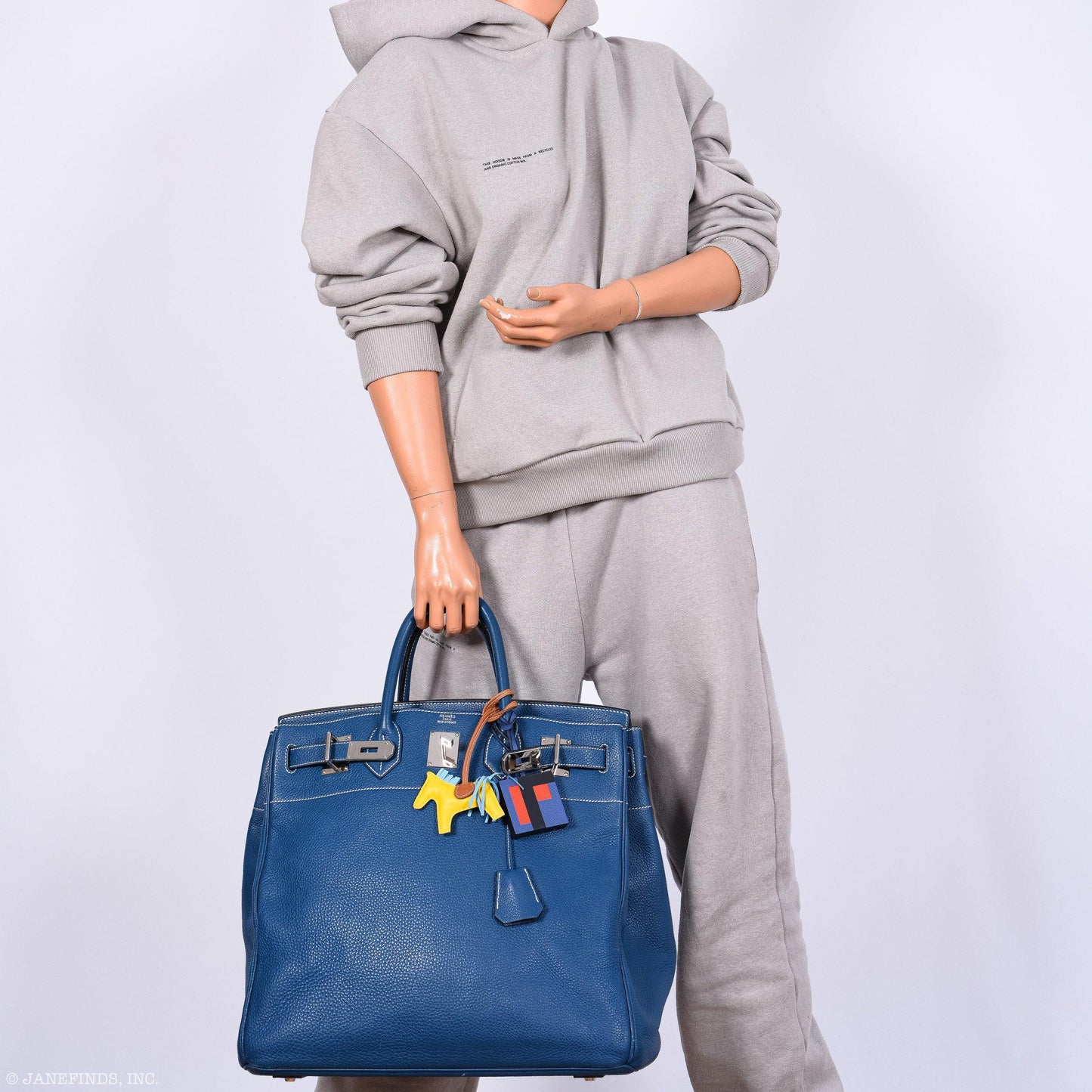 Hermès HAC Birkin 40 Bleu Thalassa Togo Palladium Hardware