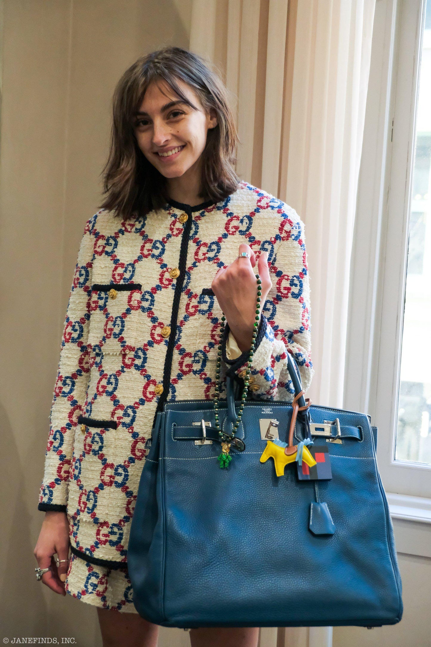 Hermès HAC Birkin 40 Bleu Thalassa Togo Palladium Hardware