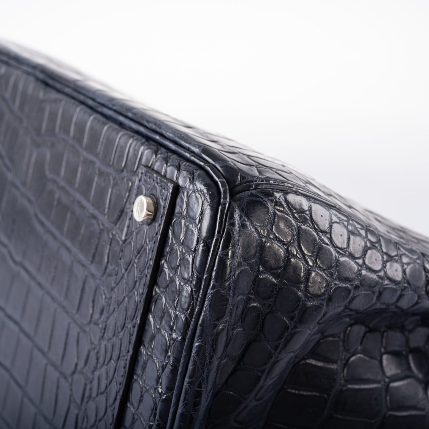 Hermès HAC Birkin 40 Blue Marine Matte Porosus Crocodile Palladium Hardware - 2018, C