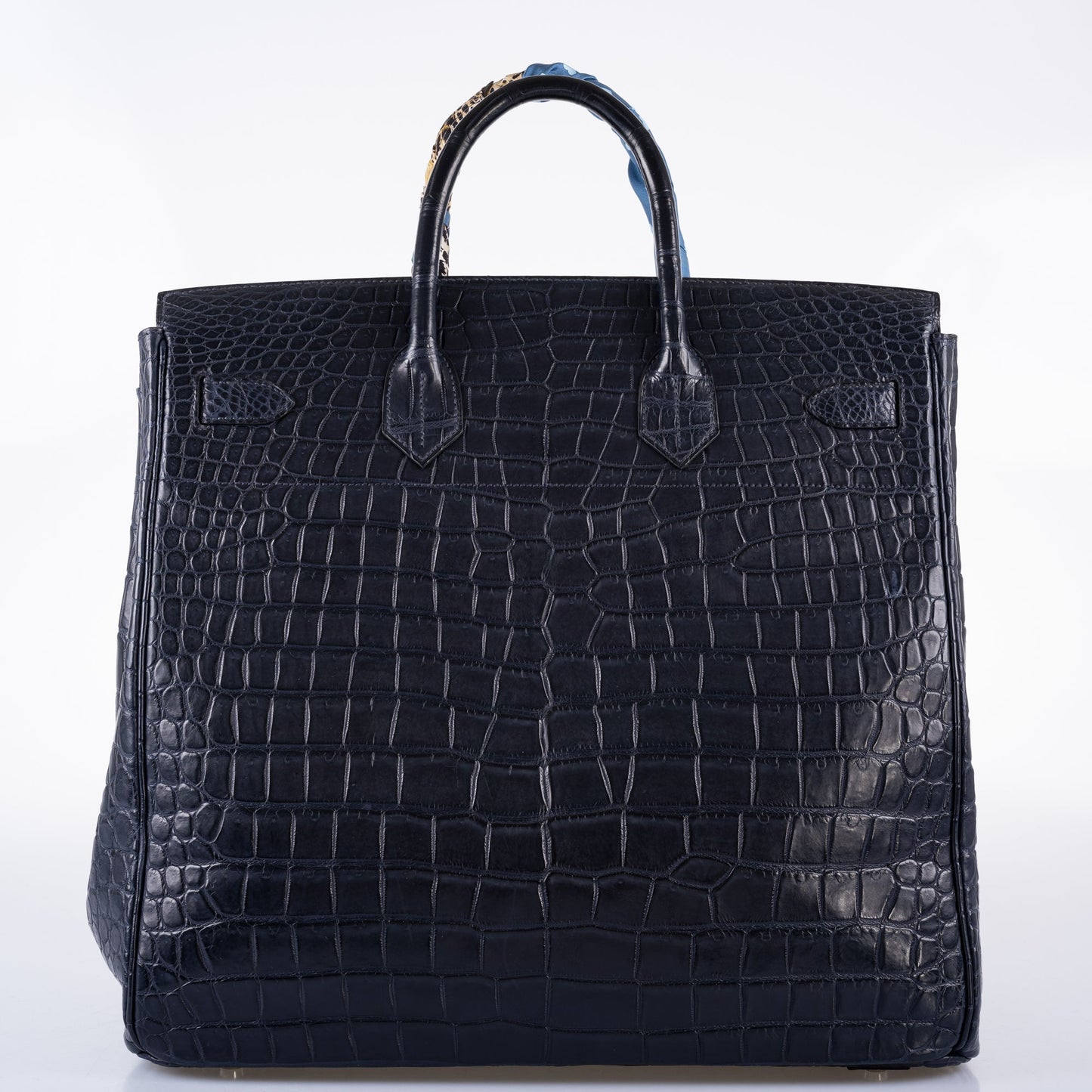 Hermès HAC Birkin 40 Blue Marine Matte Porosus Crocodile Palladium Hardware - 2018, C