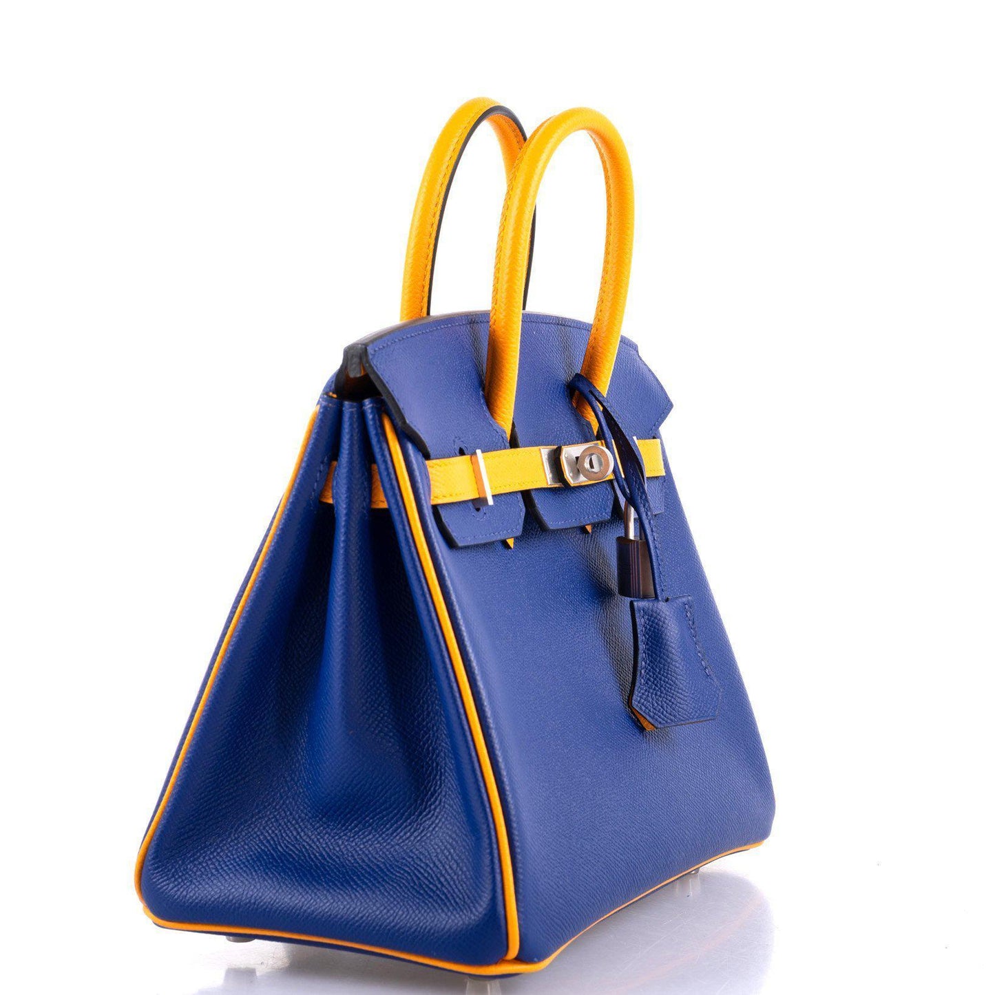 Hermès HSS Birkin 25 Jaune D’Or & Blue Electric Epsom Brushed Palladium Hardware - 2018, C